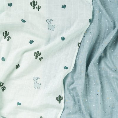 Done by Deer Mušelínové plenky Lalee 2 ks - Modré - obrázek