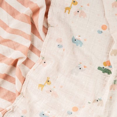 Done by Deer Mušelínové plenky Celebration 2 ks - Růžové - obrázek