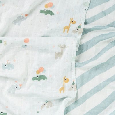 Done by Deer Mušelínové plenky Celebration 2 ks - Modré - obrázek