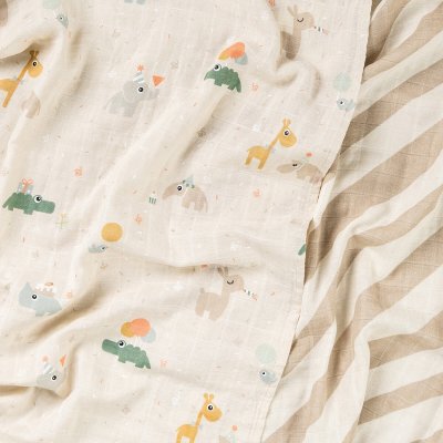 Done by Deer Mušelínové plenky Celebration 2 ks - Pískové - obrázek