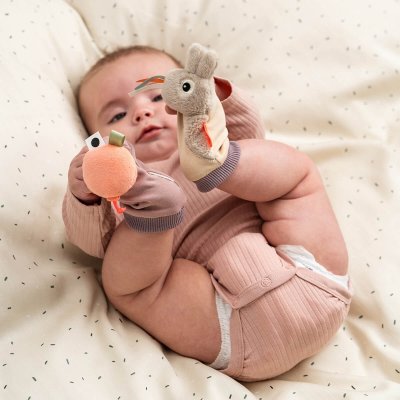 Done by Deer Dětské ponožky/Chrastítka Celebration - Růžové - obrázek