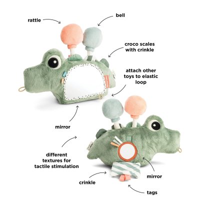 Done by Deer Aktivní stojací zrcadlo Croco - Zelené - obrázek