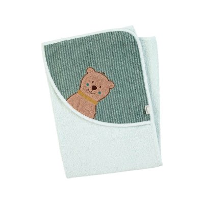 Sterntaler Kojenecká osuška s kapucí 80 x 80 cm - Medvídek Ben Green - obrázek