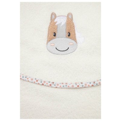 Sterntaler Kojenecká osuška s kapucí 80 x 80 cm - Koník Sunny Ecru - obrázek
