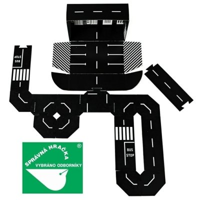 ToddleRoad Silikonové puzzle flexibilní silnice - Město, 14 ks - obrázek