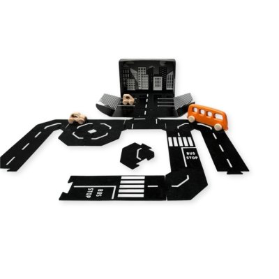 ToddleRoad Silikonové puzzle flexibilní silnice - Město, 14 ks - obrázek