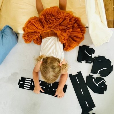 ToddleRoad Silikonové puzzle flexibilní silnice - Město, 14 ks