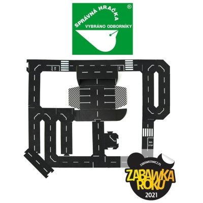 ToddleRoad Silikonové puzzle flexibilní silnice - Metropole, 26 ks - obrázek