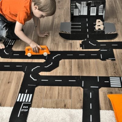 ToddleRoad Silikonové puzzle flexibilní silnice - Metropole, 26 ks - obrázek