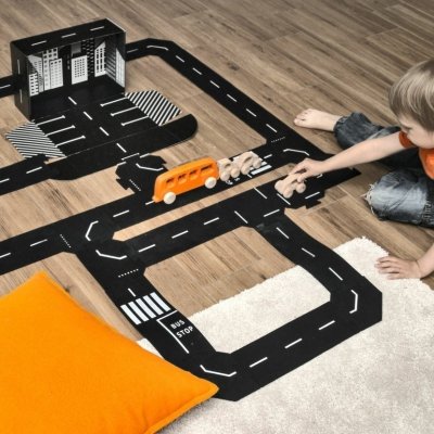 ToddleRoad Silikonové puzzle flexibilní silnice - Metropole, 26 ks - obrázek