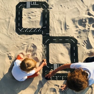 ToddleRoad Silikonové puzzle flexibilní silnice - Mini parkoviště, 3 ks