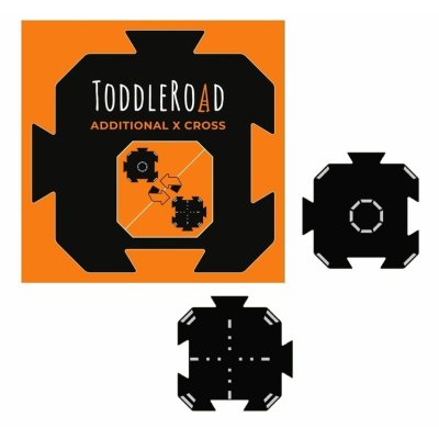 ToddleRoad Silikonové puzzle flexibilní silnice - Kruhový objezd a křižovatka, 2 ks