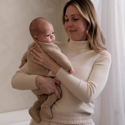 Lodger Tepláčky novorozenecké Melange - Beige, vel. 50