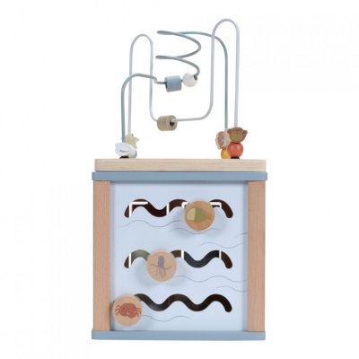 Little Dutch dřevěná aktivní kostka - Ocean Blue - obrázek