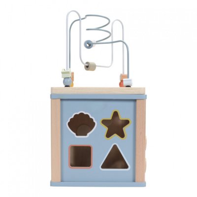 Little Dutch dřevěná aktivní kostka - Ocean Blue - obrázek