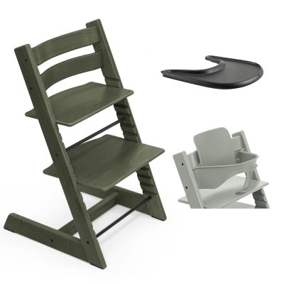 Stokke Tripp Trapp Set Židlička + Baby set + Pultík - Limited Marble Green/Black