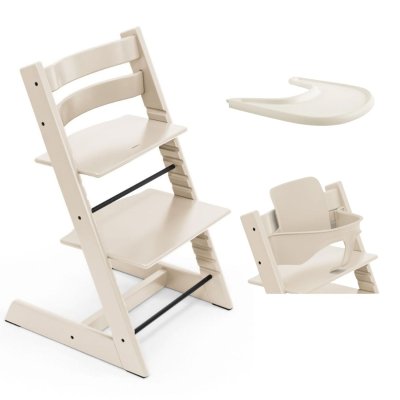Stokke Tripp Trapp Bundle Set Židlička + Baby set + pultík - Vanilla White