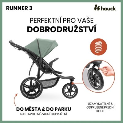 Hauck Runner 3 Sporťák s ruční brzdou - Jungle Green - obrázek