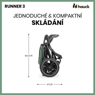 Hauck Runner 3 Sporťák s ruční brzdou - Jungle Green - obrázek