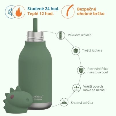 Asobu Bestie Termoláhev 460 ml - Cillian the Dinosaur - obrázek