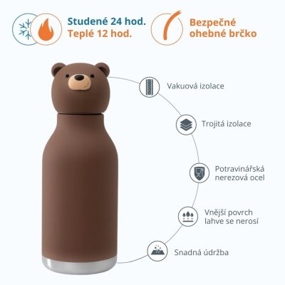 Asobu Bestie Termoláhev 460 ml - Honey the Brown Bear - obrázek