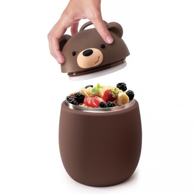 Asobu Bestie Foodie Termoska na jídlo 600 ml - Brown Bear - obrázek