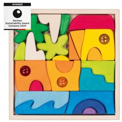 Goki Dřevěné stavební puzzle - Honolulu