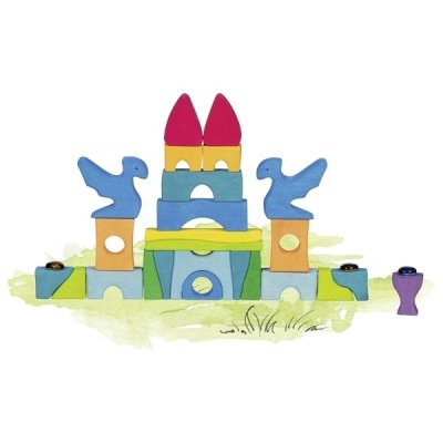 Goki Dřevěné stavební puzzle - Hrad Funkelstein - obrázek