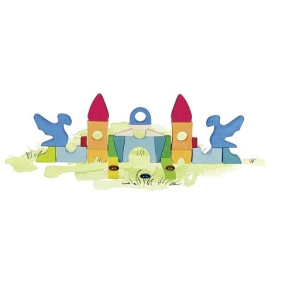 Goki Dřevěné stavební puzzle - Hrad Funkelstein - obrázek