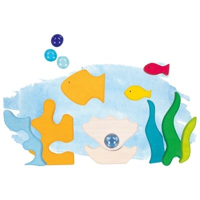 Goki Dřevěné stavební puzzle - Meeresleuchten - obrázek