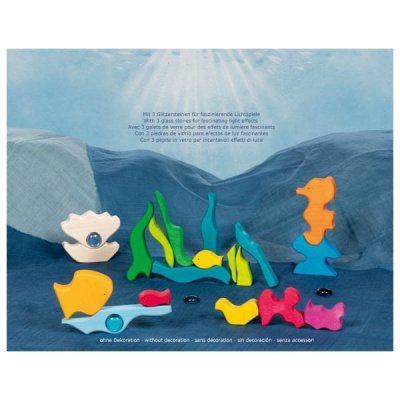 Goki Dřevěné stavební puzzle - Meeresleuchten - obrázek
