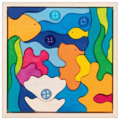 Goki Dřevěné stavební puzzle - Meeresleuchten