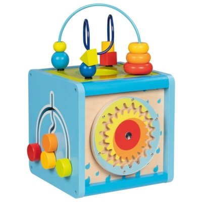 Goki Dřevěná aktivní a motorická kostka - obrázek