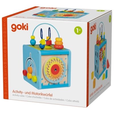 Goki Dřevěná aktivní a motorická kostka - obrázek