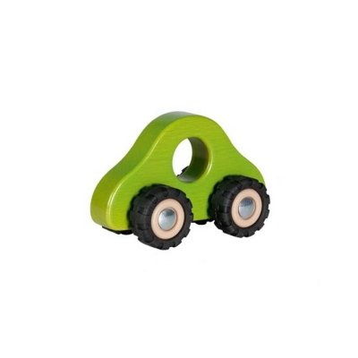 Goki Dřevěné autíčko s gumovými koly - Zelené