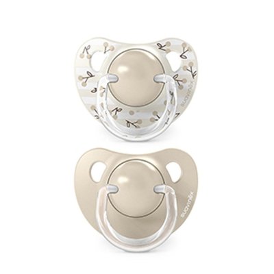 Suavinex Birdies Dudlík anatomický silikon 18 m+, 2 ks - Krémový