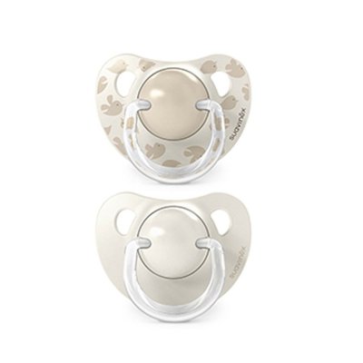 Suavinex Birdies Dudlík anatomický silikon 6 - 18 m, 2 ks - Krémový