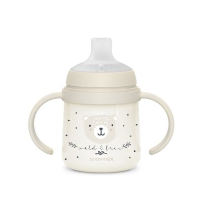 Suavinex Wild & Free První láhev s oušky 150 ml - Šedá