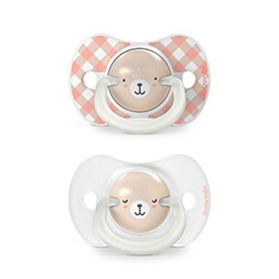 Suavinex Wild & Free Šidítko fyziologické silikon Den & Noc 6 - 18 m, 2 ks - Růžové