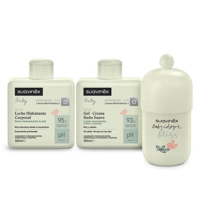 Suavinex Set Hydratační emulze + Krémový mycí gel + Kolínská - Bliss, 100 ml - obrázek