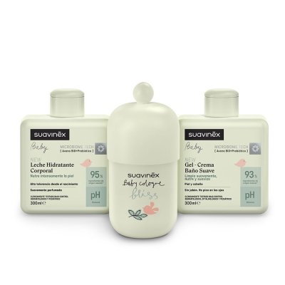 Suavinex Set Hydratační emulze + Krémový mycí gel + Kolínská - Bliss, 100 ml