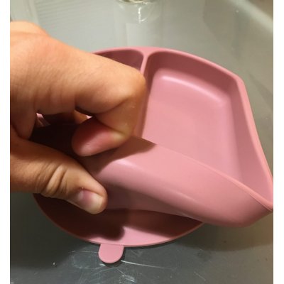 Martons Jídelní sada silikonová s přísavkou 3dílná II - Dark Pink - obrázek