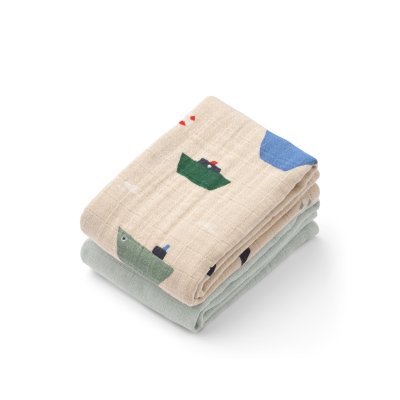 Liewood Lewis Mušelínové plenky 2 ks - Sailing/Dove Blue Mix