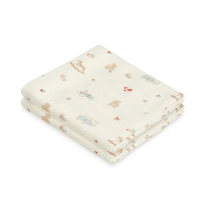 Cam Cam Copenhagen Mušelínové pleny s potiskem GOTS, 2 ks - Vintage Toys