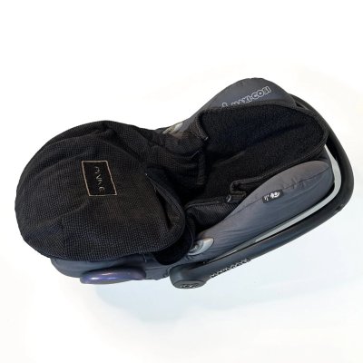 Pinkie Lehký fusak s podélnými otvory Fur Teddy 0 - 12 m - Black - obrázek