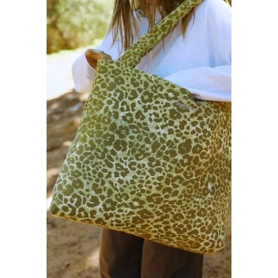 Studio Noos Taška Mom Bag  Cotton - Green Leopard - obrázek