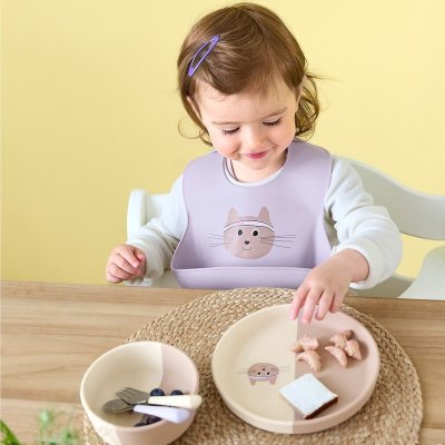 Lässig Dětský příbor se silikonovou rukojetí Tiny Team 3 ks - Cat - obrázek