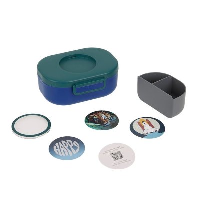 Lässig Svačinový box Snack & Style Unique - Blue/Green - obrázek