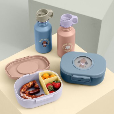 Lässig Nerezová láhev s pítkem Pattern Party 500 ml - Blue/Green - obrázek