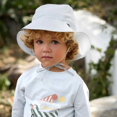 Lässig Flap Hat Klobouček proti slunci - Illusion Blue, 7 - 12 m - obrázek